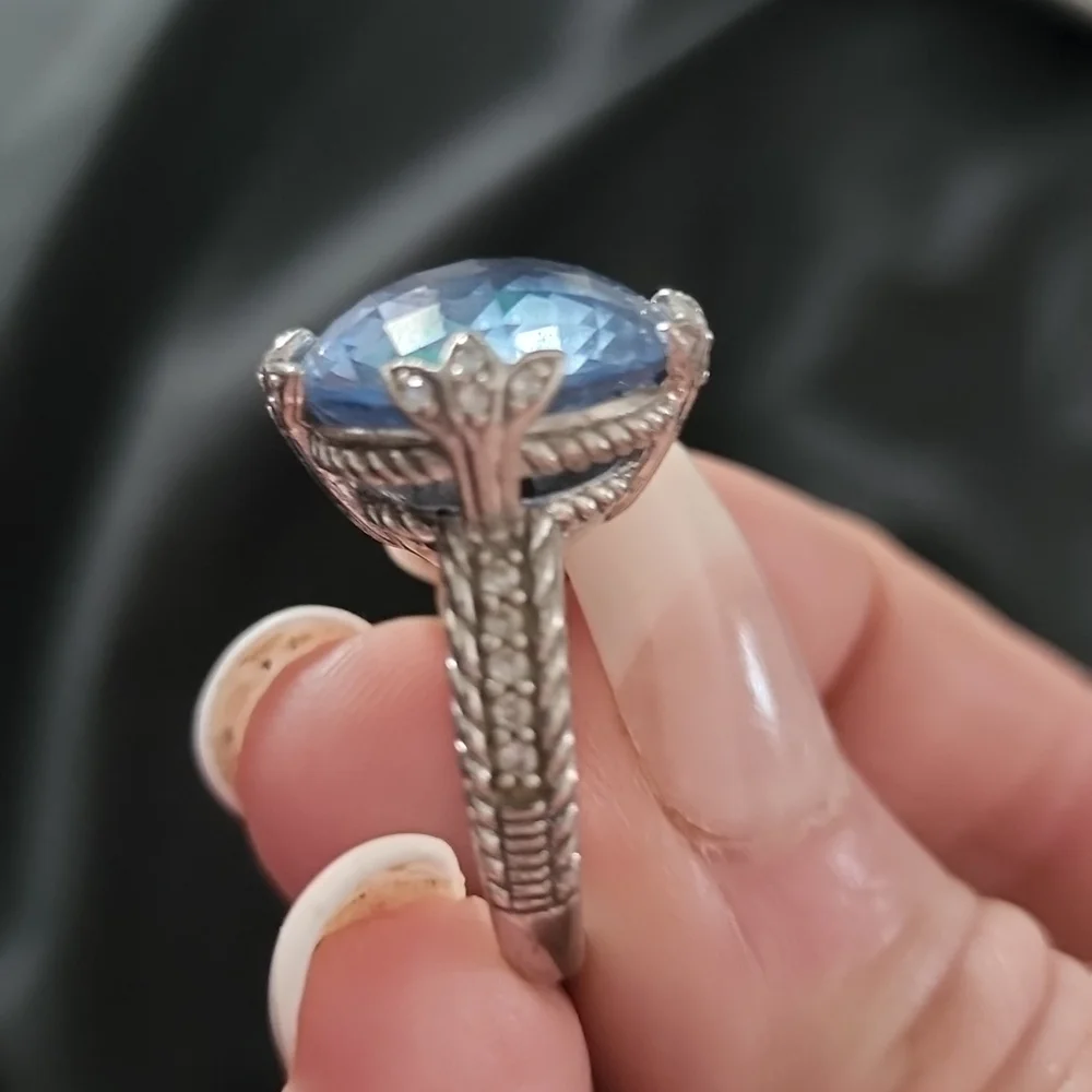 Judith ripka huge aqua ring. - Picture 2 of 5